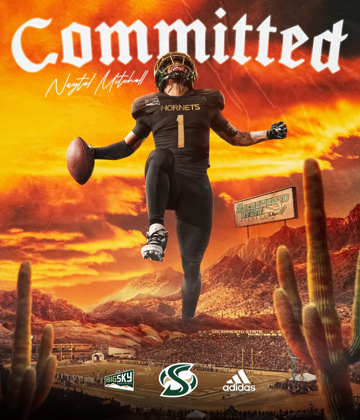 Naytel Mitchell — Sacramento State commitment graphic